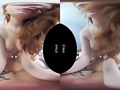 VRHUSH Redhead Scarlett Snow rides a big dick in VR