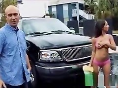 Titty Teen Carwash Threesome Fuck
