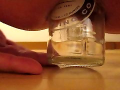 Anal av butt porn tube glass bottle
