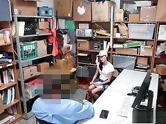 Hot shoplifting teen has to deepthroat the securitys katee owen long cock