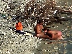 hot duo enjoy good sex time at nudist beach mummy and boy
