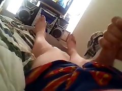 jerking hot sonu lion xxx cock in superman underwear