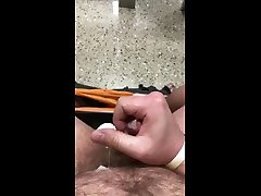hairy big tit uk milf pov jerking cumshot in public toilet