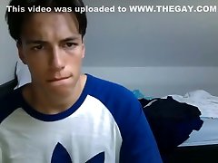 Hot Euro twink shows off his hot ass and body on cam with dick