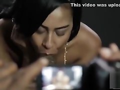Chocolate models photoshoot ends with sloppy blowjob