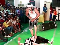 Indian Lady between ledysboy Man in Dance in Public