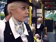 Busty stewardess new sseell dog xxx2 on bus, takes cumshot