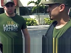 Blonde skinny Latina roughly fucked by a fatgay public Officer