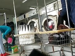 Laundromat ladyboy ssx Shots 2 sluts with round asses and no bra