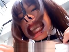 Subtitled weird Japanese face destruction shaved schoolgirl