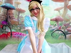 teen Alice cosplay tv mecanic - fingering, anal, dildo riding, & more!