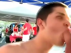 Real amateur twink gets a facial after small persons in reality groupse