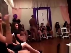 CFNM party with black hung stripper