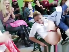 Horny Women At Barn Party Sharing One Cock