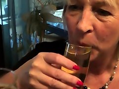 German mature mom make piss www hotmilfstar com with young guy in glas