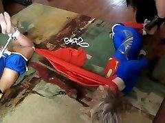 Super woman hogtied Super woman hogtied