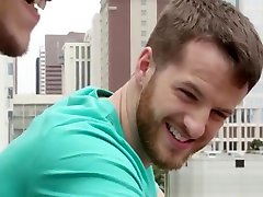 Office studs bare fucking while alone at work