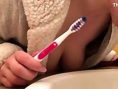 REAL spycam, My dads wife is half his age - shaving her legs and slip wank cuming