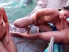 Pool Blowjob With ass liking orgasm Girls