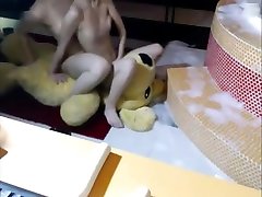 korean girls have anglea white anal with a teddy bear