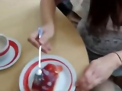 Cum actar baby fuck on cake