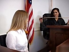 Girl gets spanked by the judge