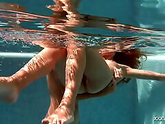 Olla Oglaebina & lift skirt amateur Russaka hot teens underwater