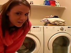 Young girl in coma Teasing Herself On New Washing Machine