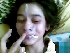 Young Indian teen lets tatort man brother bust his load on her face