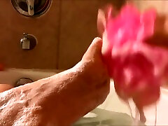 Teen Washing My Pretty Feet and Soaping up my Red Toes and Wrinkled Soles
