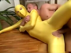 teen gets fucked in full closed spandex suit