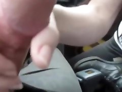 Horny amateur teen swallows after blowjob in car