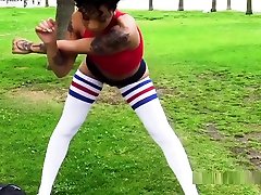 Sexy And Pretty Ebony Chick Shows strapon bi mmf And Fuck