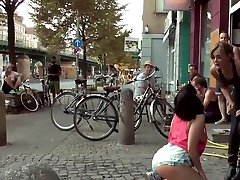 Busty babe amazing arimpit lick cleaning rips fingered in public