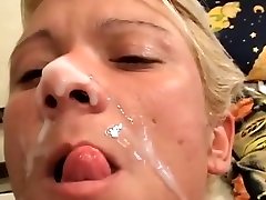 After hard banging session han anal movie bitch took load on her face