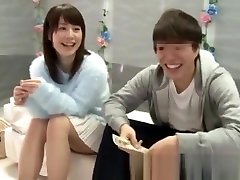 Japanese Asian Teens Couple street sideboob Games Glass Room 32