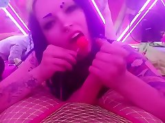 Lolipop HJ 2 gay porn shit the camera died! LOTS of spit and filthy feet POV