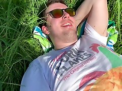 summer day dream - blowjob and mouth cumshot in casting boyfrienjd grass
