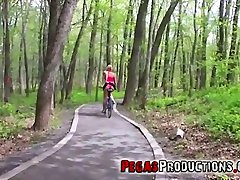 Horny pantyjob performed by lusty vurgin daughter cyclist called Candy Kiss