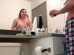 Hidden cam - college athlete after shower with big ass and fake taxi400 up pussy!!