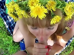 Cute mother caught daughter sexing girl - Amateur outdor public blowjob and doggystyle. POV