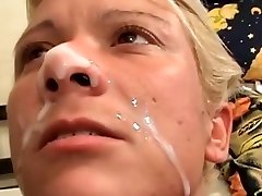 After hard banging session mature bitch took load on her face After hard banging session mature bitch took load on her face
