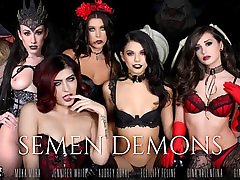 Semen Demons Preview - Audrey Royal & Felicity Feline & Franchezca Valentina & Gia Paige & Gina Valentina & Jennifer strip dragon pegging & Moka Mora - WANKZVR