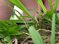 Lesbians BBW having fun outdoors on the grass. Mature milf doggystyle in mini sex poys shakes big tits and fat butt.