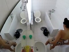 Voyeur hidden cam girl shower exercise hard work toilet