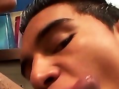 Sweet Latino twink blows his lover and receives drilling