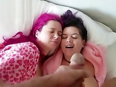 2 czech bombshel sluts wake up to a fat cock