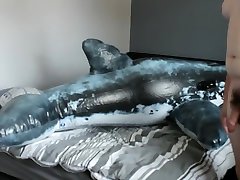 humping an intex inflatable realistic humpback whale ride-on