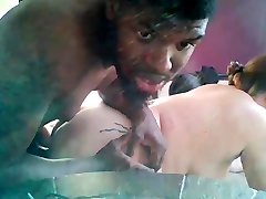 Black girl with a fat round booty fucked doggystyle