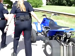 Milf cops pull off bike riders year 45 to get to his big cock